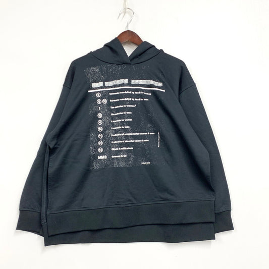 【中古品】【レディース】 MM6 MAISON MARGIELA エムエムシックス メゾン マルジェラ S52GU0144 21AW SIDE SLIT PRINT HOODIE サイドスリット プリント フーディー トップス パーカー 168-260127-ya-02-izu サイズ：S カラー：BLACK 万代Net店