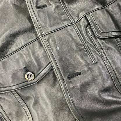 【現状渡し品】【メンズ】 INTERMEZZO インターメッツォ SHEEPSKIN LEATHER COAT シープスキン レザー コート アウター 146-260129-yn-02-izu サイズ：L カラー：ブラック 万代Net店