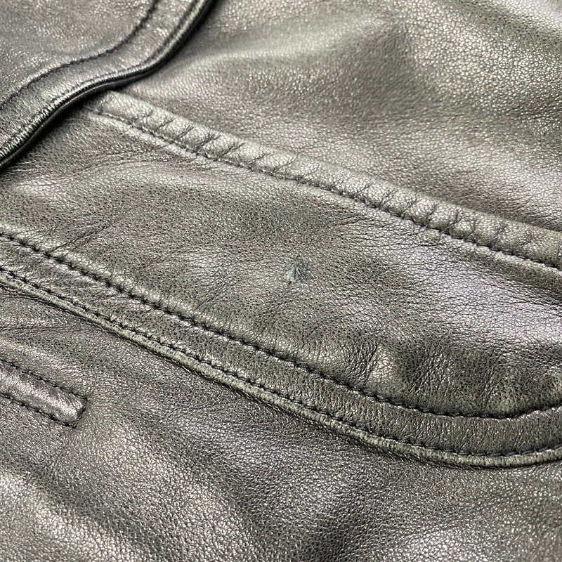 【現状渡し品】【メンズ】 INTERMEZZO インターメッツォ SHEEPSKIN LEATHER COAT シープスキン レザー コート アウター 146-260129-yn-02-izu サイズ：L カラー：ブラック 万代Net店