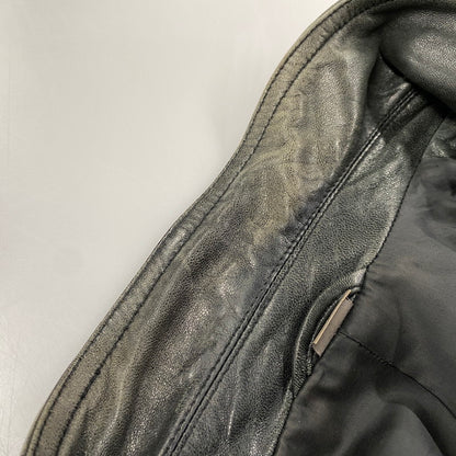 【現状渡し品】【メンズ】 INTERMEZZO インターメッツォ SHEEPSKIN LEATHER COAT シープスキン レザー コート アウター 146-260129-yn-02-izu サイズ：L カラー：ブラック 万代Net店