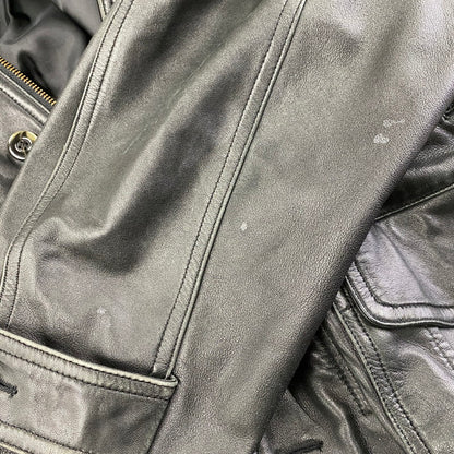 【現状渡し品】【メンズ】 INTERMEZZO インターメッツォ SHEEPSKIN LEATHER COAT シープスキン レザー コート アウター 146-260129-yn-02-izu サイズ：L カラー：ブラック 万代Net店