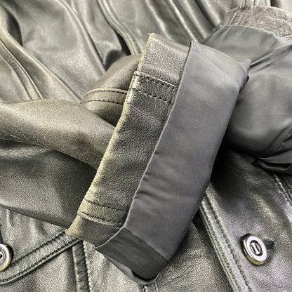 【現状渡し品】【メンズ】 INTERMEZZO インターメッツォ SHEEPSKIN LEATHER COAT シープスキン レザー コート アウター 146-260129-yn-02-izu サイズ：L カラー：ブラック 万代Net店