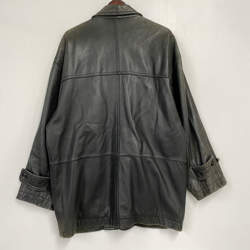 【現状渡し品】【メンズ】 INTERMEZZO インターメッツォ SHEEPSKIN LEATHER COAT シープスキン レザー コート アウター 146-260129-yn-02-izu サイズ：L カラー：ブラック 万代Net店