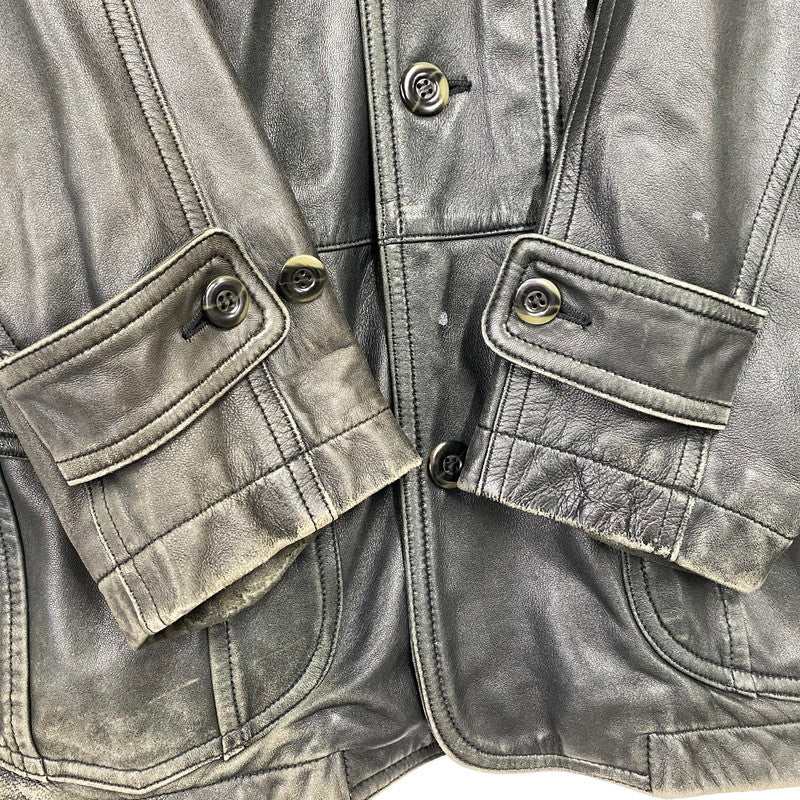 【現状渡し品】【メンズ】 INTERMEZZO インターメッツォ SHEEPSKIN LEATHER COAT シープスキン レザー コート アウター 146-260129-yn-02-izu サイズ：L カラー：ブラック 万代Net店