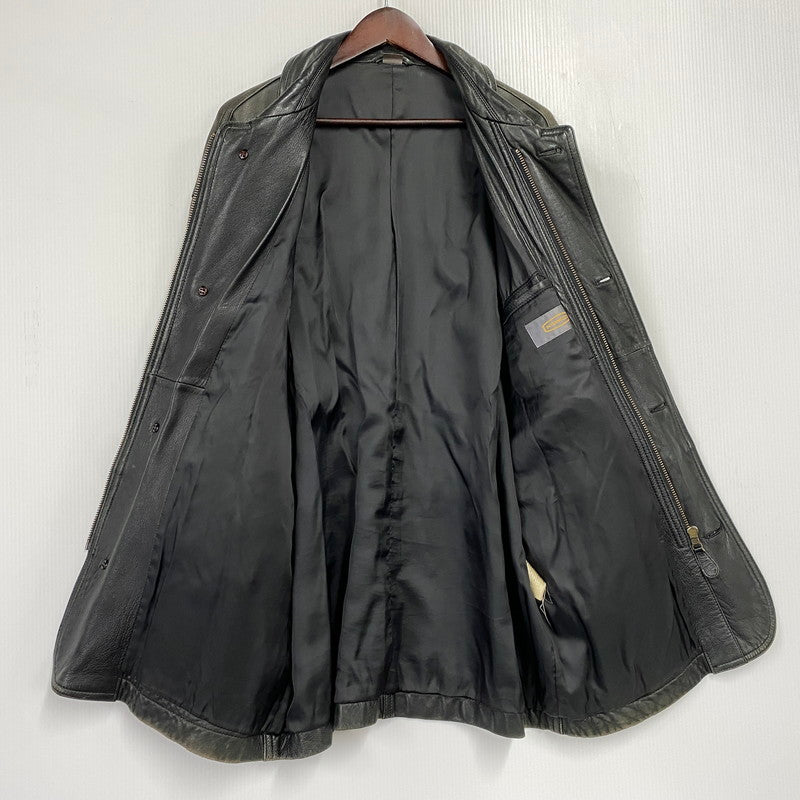 【現状渡し品】【メンズ】 INTERMEZZO インターメッツォ SHEEPSKIN LEATHER COAT シープスキン レザー コート アウター 146-260129-yn-02-izu サイズ：L カラー：ブラック 万代Net店