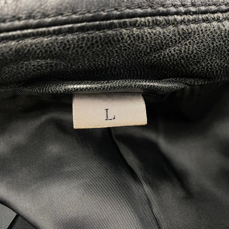 【現状渡し品】【メンズ】 INTERMEZZO インターメッツォ SHEEPSKIN LEATHER COAT シープスキン レザー コート アウター 146-260129-yn-02-izu サイズ：L カラー：ブラック 万代Net店