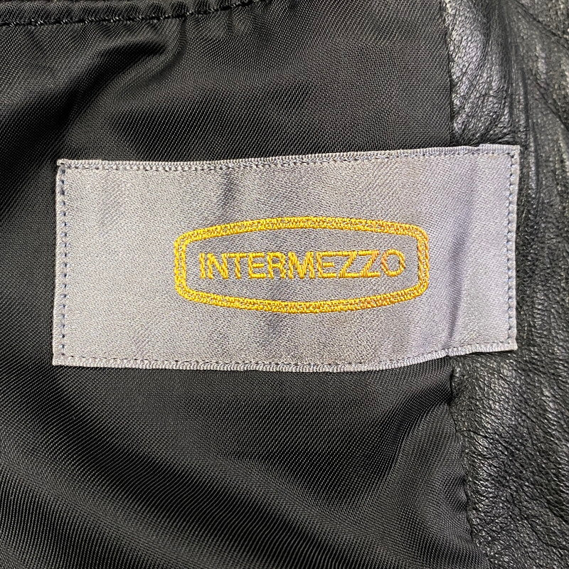 【現状渡し品】【メンズ】 INTERMEZZO インターメッツォ SHEEPSKIN LEATHER COAT シープスキン レザー コート アウター 146-260129-yn-02-izu サイズ：L カラー：ブラック 万代Net店