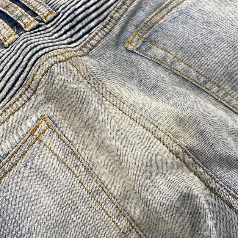 【現状渡し品】【メンズ】 MNML ミニマル BIKER SKINNY DENIM バイカースキニーデニム パンツ ボトムス ズボン 153-260130-tt-06-izu サイズ：30 カラー：ライトインディゴ 万代Net店