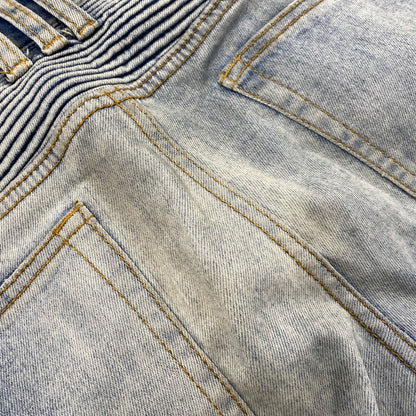 【現状渡し品】【メンズ】 MNML ミニマル BIKER SKINNY DENIM バイカースキニーデニム パンツ ボトムス ズボン 153-260130-tt-06-izu サイズ：30 カラー：ライトインディゴ 万代Net店