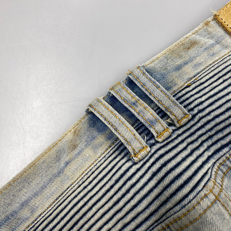 【現状渡し品】【メンズ】 MNML ミニマル BIKER SKINNY DENIM バイカースキニーデニム パンツ ボトムス ズボン 153-260130-tt-06-izu サイズ：30 カラー：ライトインディゴ 万代Net店