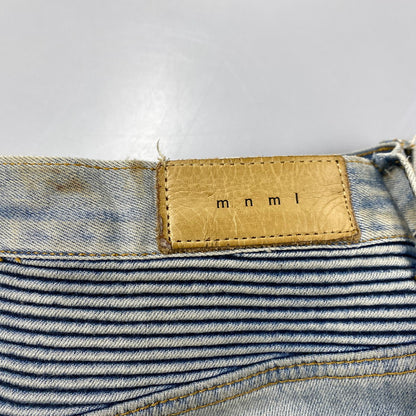 【現状渡し品】【メンズ】 MNML ミニマル BIKER SKINNY DENIM バイカースキニーデニム パンツ ボトムス ズボン 153-260130-tt-06-izu サイズ：30 カラー：ライトインディゴ 万代Net店