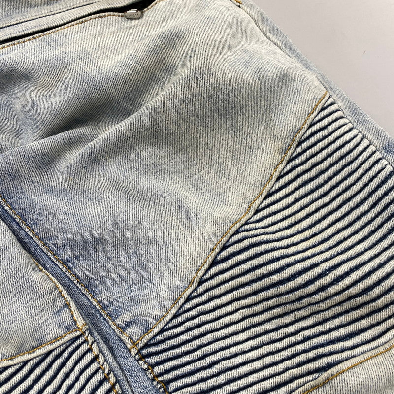 【現状渡し品】【メンズ】 MNML ミニマル BIKER SKINNY DENIM バイカースキニーデニム パンツ ボトムス ズボン 153-260130-tt-06-izu サイズ：30 カラー：ライトインディゴ 万代Net店