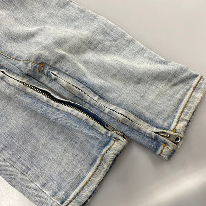 【現状渡し品】【メンズ】 MNML ミニマル BIKER SKINNY DENIM バイカースキニーデニム パンツ ボトムス ズボン 153-260130-tt-06-izu サイズ：30 カラー：ライトインディゴ 万代Net店