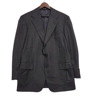 【中古品】【メンズ】 Polo by Ralph Lauren ポロバイラルフローレン STRIPE WOOL 3B TAILORED JACKET ストライプ ウール テーラードジャケット 三角タグ 日本製 146-260608-as-16-izu カラー：グレー系 万代Net店