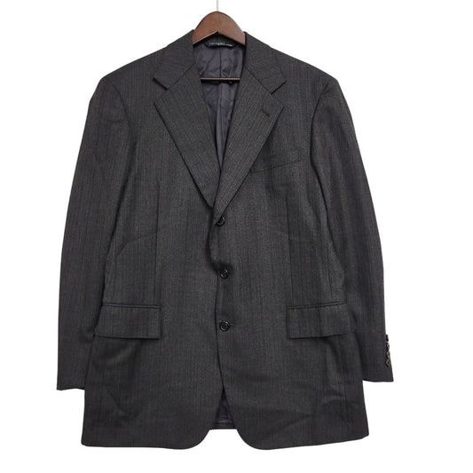 【中古品】【メンズ】 Polo by Ralph Lauren ポロバイラルフローレン STRIPE WOOL 3B TAILORED JACKET ストライプ ウール テーラードジャケット 三角タグ 日本製 146-260608-as-16-izu カラー：グレー系 万代Net店