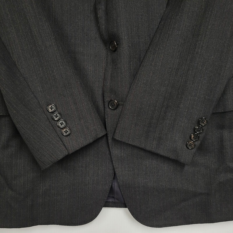 【中古品】【メンズ】 Polo by Ralph Lauren ポロバイラルフローレン STRIPE WOOL 3B TAILORED JACKET ストライプ ウール テーラードジャケット 三角タグ 日本製 146-260608-as-16-izu カラー：グレー系 万代Net店