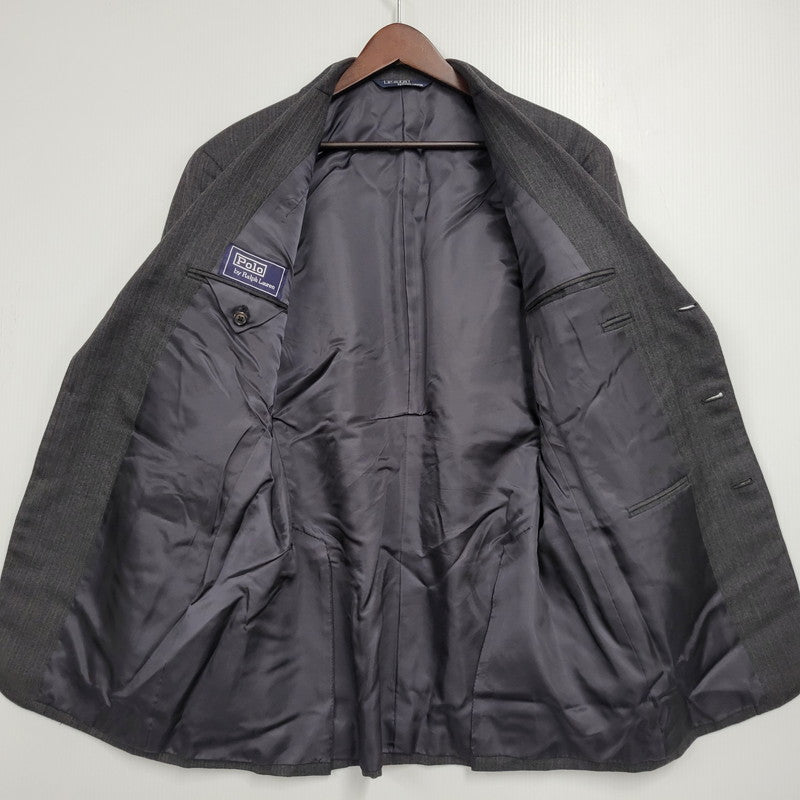 【中古品】【メンズ】 Polo by Ralph Lauren ポロバイラルフローレン STRIPE WOOL 3B TAILORED JACKET ストライプ ウール テーラードジャケット 三角タグ 日本製 146-260608-as-16-izu カラー：グレー系 万代Net店