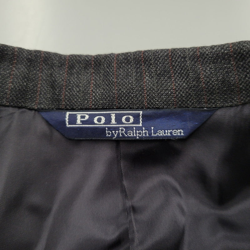 【中古品】【メンズ】 Polo by Ralph Lauren ポロバイラルフローレン STRIPE WOOL 3B TAILORED JACKET ストライプ ウール テーラードジャケット 三角タグ 日本製 146-260608-as-16-izu カラー：グレー系 万代Net店
