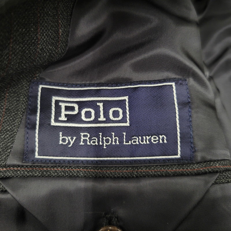【中古品】【メンズ】 Polo by Ralph Lauren ポロバイラルフローレン STRIPE WOOL 3B TAILORED JACKET ストライプ ウール テーラードジャケット 三角タグ 日本製 146-260608-as-16-izu カラー：グレー系 万代Net店