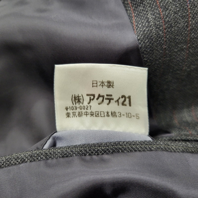 【中古品】【メンズ】 Polo by Ralph Lauren ポロバイラルフローレン STRIPE WOOL 3B TAILORED JACKET ストライプ ウール テーラードジャケット 三角タグ 日本製 146-260608-as-16-izu カラー：グレー系 万代Net店