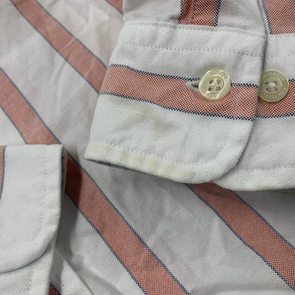 【中古品】【メンズ】 RED FLEECE レッドフリース STRIPE LS BD SHIRT ストライプ ロングスリーブ ボタンダウン シャツ 長袖 トップス 145-260130-as-04-izu サイズ：L カラー：ホワイト×レッド 万代Net店
