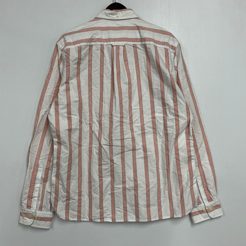 【中古品】【メンズ】 RED FLEECE レッドフリース STRIPE LS BD SHIRT ストライプ ロングスリーブ ボタンダウン シャツ 長袖 トップス 145-260130-as-04-izu サイズ：L カラー：ホワイト×レッド 万代Net店