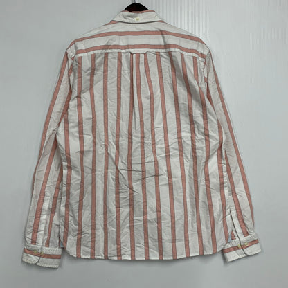 【中古品】【メンズ】 RED FLEECE レッドフリース STRIPE LS BD SHIRT ストライプ ロングスリーブ ボタンダウン シャツ 長袖 トップス 145-260130-as-04-izu サイズ：L カラー：ホワイト×レッド 万代Net店