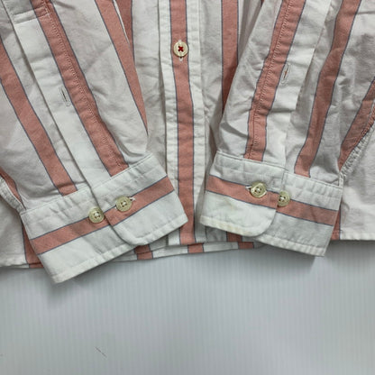 【中古品】【メンズ】 RED FLEECE レッドフリース STRIPE LS BD SHIRT ストライプ ロングスリーブ ボタンダウン シャツ 長袖 トップス 145-260130-as-04-izu サイズ：L カラー：ホワイト×レッド 万代Net店