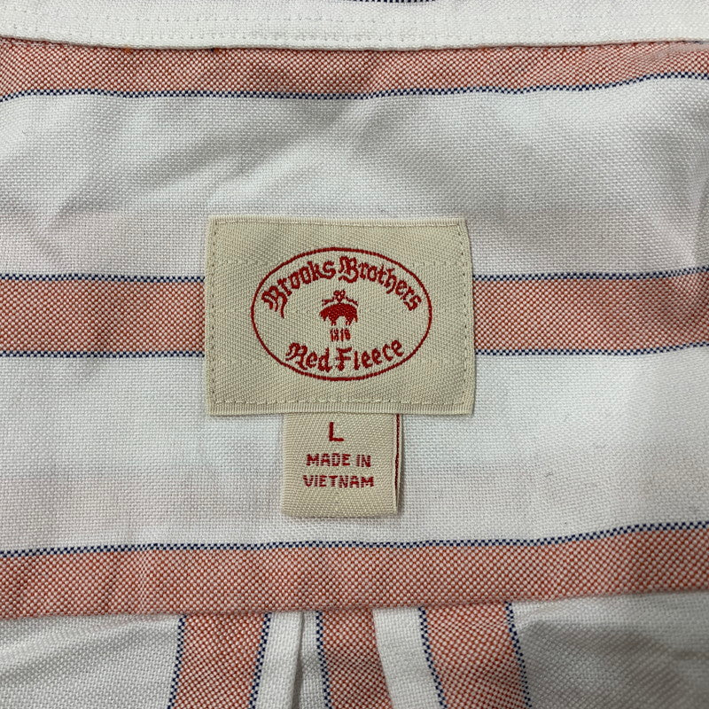 【中古品】【メンズ】 RED FLEECE レッドフリース STRIPE LS BD SHIRT ストライプ ロングスリーブ ボタンダウン シャツ 長袖 トップス 145-260130-as-04-izu サイズ：L カラー：ホワイト×レッド 万代Net店