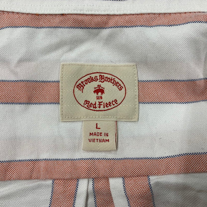 【中古品】【メンズ】 RED FLEECE レッドフリース STRIPE LS BD SHIRT ストライプ ロングスリーブ ボタンダウン シャツ 長袖 トップス 145-260130-as-04-izu サイズ：L カラー：ホワイト×レッド 万代Net店