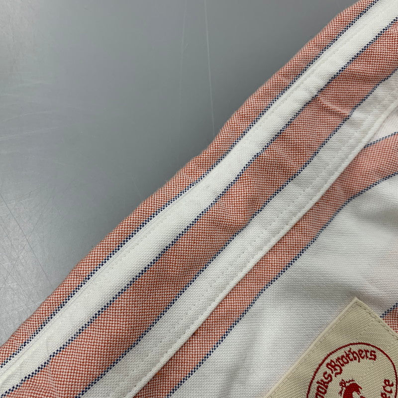 【中古品】【メンズ】 RED FLEECE レッドフリース STRIPE LS BD SHIRT ストライプ ロングスリーブ ボタンダウン シャツ 長袖 トップス 145-260130-as-04-izu サイズ：L カラー：ホワイト×レッド 万代Net店