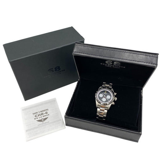【中古品】【メンズ/レディース】 68＆BROTHERS シックスティエイトアンドブラザーズ CHR-6 24 LE MANS パンダ文字盤 CHRONOGRAPH QUARTZ クロノグラフ クォーツ 時計 腕時計 197-260531-kh-10-izu カラー：シルバー 万代Net店