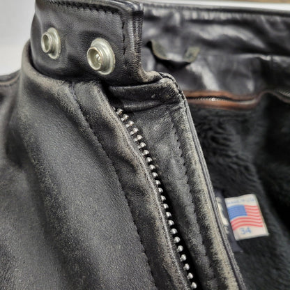【現状渡し品】【メンズ】 LOT641 USA製 BOA LINER SINGLE RIDERS JACKET ボア ライナー シングル ライダース ジャケット アウター 145-260129-cs-14-izu サイズ：34 カラー：ブラック 万代Net店