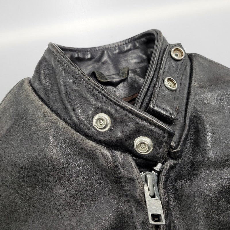 【現状渡し品】【メンズ】 LOT641 USA製 BOA LINER SINGLE RIDERS JACKET ボア ライナー シングル ライダース ジャケット アウター 145-260129-cs-14-izu サイズ：34 カラー：ブラック 万代Net店