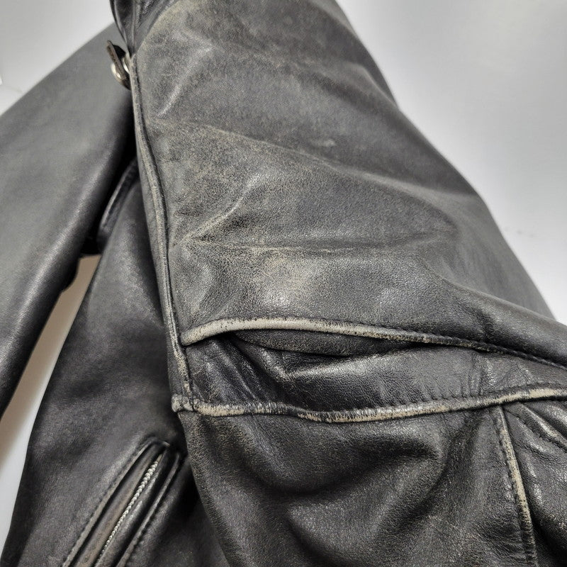 【現状渡し品】【メンズ】 LOT641 USA製 BOA LINER SINGLE RIDERS JACKET ボア ライナー シングル ライダース ジャケット アウター 145-260129-cs-14-izu サイズ：34 カラー：ブラック 万代Net店