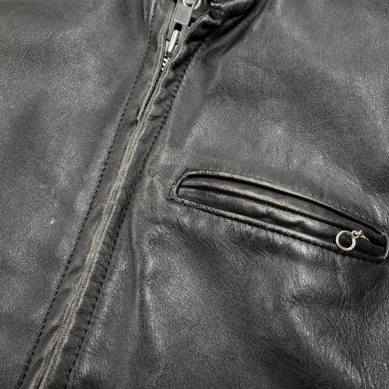 【現状渡し品】【メンズ】 LOT641 USA製 BOA LINER SINGLE RIDERS JACKET ボア ライナー シングル ライダース ジャケット アウター 145-260129-cs-14-izu サイズ：34 カラー：ブラック 万代Net店