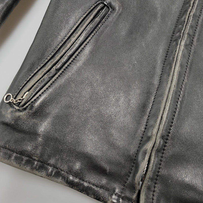 【現状渡し品】【メンズ】 LOT641 USA製 BOA LINER SINGLE RIDERS JACKET ボア ライナー シングル ライダース ジャケット アウター 145-260129-cs-14-izu サイズ：34 カラー：ブラック 万代Net店