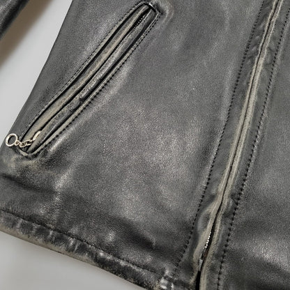 【現状渡し品】【メンズ】 LOT641 USA製 BOA LINER SINGLE RIDERS JACKET ボア ライナー シングル ライダース ジャケット アウター 145-260129-cs-14-izu サイズ：34 カラー：ブラック 万代Net店