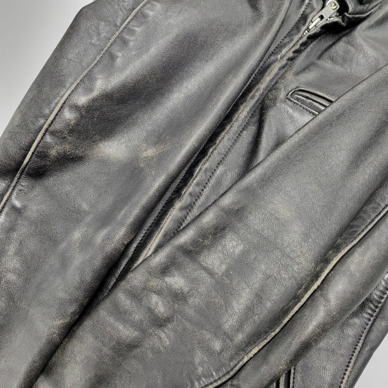 【現状渡し品】【メンズ】 LOT641 USA製 BOA LINER SINGLE RIDERS JACKET ボア ライナー シングル ライダース ジャケット アウター 145-260129-cs-14-izu サイズ：34 カラー：ブラック 万代Net店