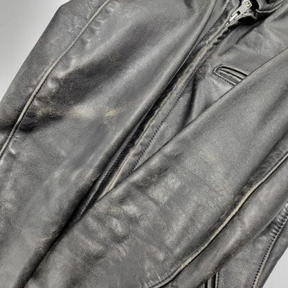 【現状渡し品】【メンズ】 LOT641 USA製 BOA LINER SINGLE RIDERS JACKET ボア ライナー シングル ライダース ジャケット アウター 145-260129-cs-14-izu サイズ：34 カラー：ブラック 万代Net店