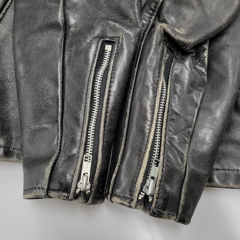 【現状渡し品】【メンズ】 LOT641 USA製 BOA LINER SINGLE RIDERS JACKET ボア ライナー シングル ライダース ジャケット アウター 145-260129-cs-14-izu サイズ：34 カラー：ブラック 万代Net店