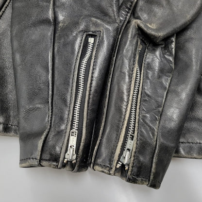 【現状渡し品】【メンズ】 LOT641 USA製 BOA LINER SINGLE RIDERS JACKET ボア ライナー シングル ライダース ジャケット アウター 145-260129-cs-14-izu サイズ：34 カラー：ブラック 万代Net店