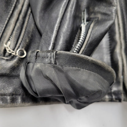 【現状渡し品】【メンズ】 LOT641 USA製 BOA LINER SINGLE RIDERS JACKET ボア ライナー シングル ライダース ジャケット アウター 145-260129-cs-14-izu サイズ：34 カラー：ブラック 万代Net店