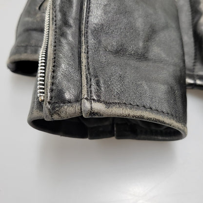 【現状渡し品】【メンズ】 LOT641 USA製 BOA LINER SINGLE RIDERS JACKET ボア ライナー シングル ライダース ジャケット アウター 145-260129-cs-14-izu サイズ：34 カラー：ブラック 万代Net店