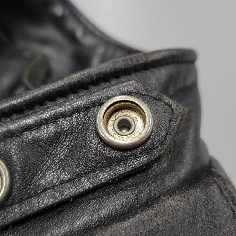 【現状渡し品】【メンズ】 LOT641 USA製 BOA LINER SINGLE RIDERS JACKET ボア ライナー シングル ライダース ジャケット アウター 145-260129-cs-14-izu サイズ：34 カラー：ブラック 万代Net店
