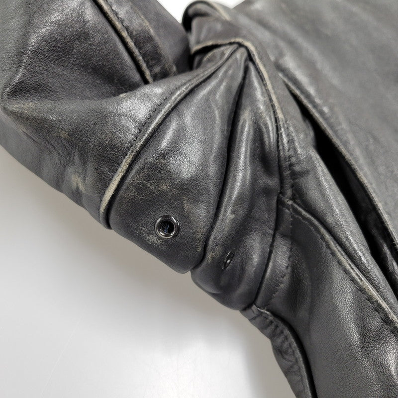 【現状渡し品】【メンズ】 LOT641 USA製 BOA LINER SINGLE RIDERS JACKET ボア ライナー シングル ライダース ジャケット アウター 145-260129-cs-14-izu サイズ：34 カラー：ブラック 万代Net店