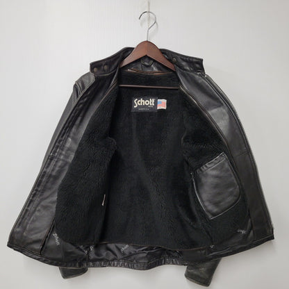 【現状渡し品】【メンズ】 LOT641 USA製 BOA LINER SINGLE RIDERS JACKET ボア ライナー シングル ライダース ジャケット アウター 145-260129-cs-14-izu サイズ：34 カラー：ブラック 万代Net店