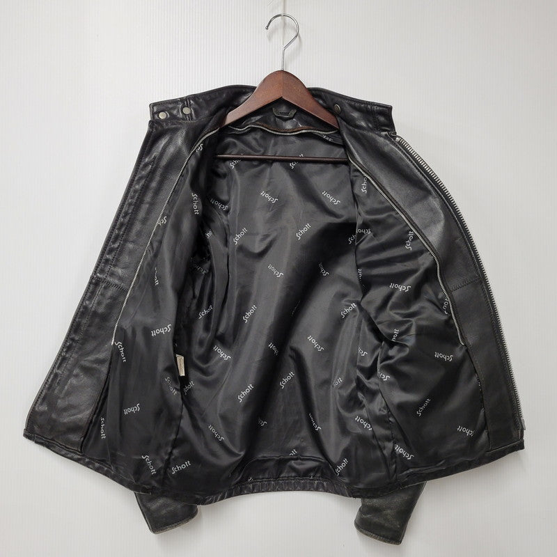 【現状渡し品】【メンズ】 LOT641 USA製 BOA LINER SINGLE RIDERS JACKET ボア ライナー シングル ライダース ジャケット アウター 145-260129-cs-14-izu サイズ：34 カラー：ブラック 万代Net店