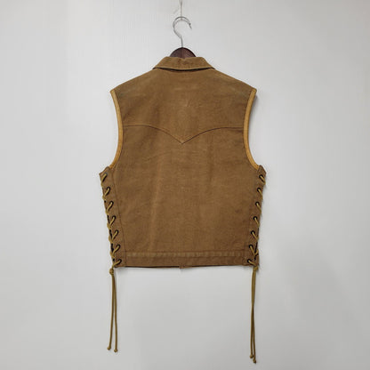 【中古品】【メンズ】 SKULL FLIGHT スカルフライト LACE UP SUEDE VEST レースアップ スウェード ベスト 145-260129-cs-12-izu サイズ：M カラー：ブラウン 万代Net店