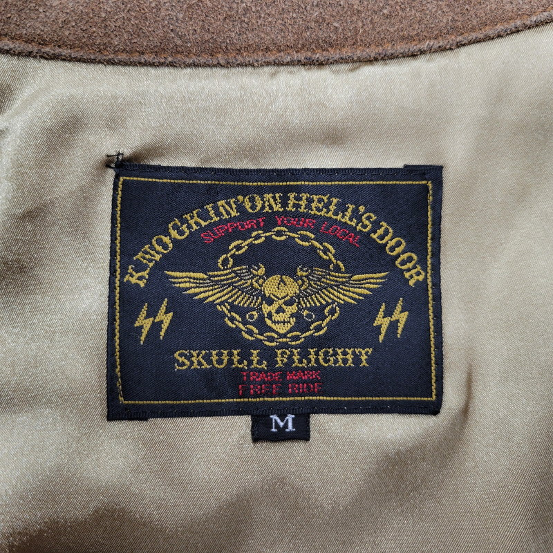 【中古品】【メンズ】 SKULL FLIGHT スカルフライト LACE UP SUEDE VEST レースアップ スウェード ベスト 145-260129-cs-12-izu サイズ：M カラー：ブラウン 万代Net店
